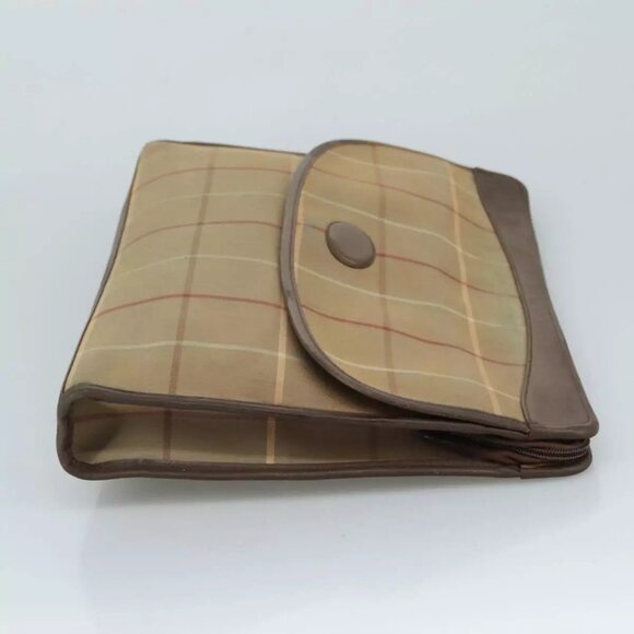 Burberrys Nova Check Clutch Bag Canvas Beige Auth - Picture 11 of 15